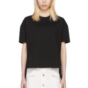 Acne Studios - Piani Round Neck Black T-Shirt - Heavy Basic Black Asymmetric Top
